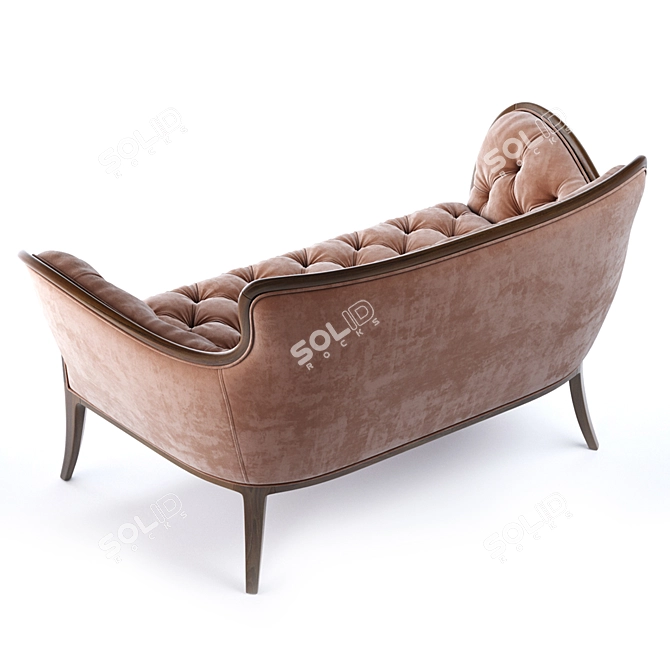 Mini Brera Medea HE202: Italian Art Deco Sofa 3D model image 2