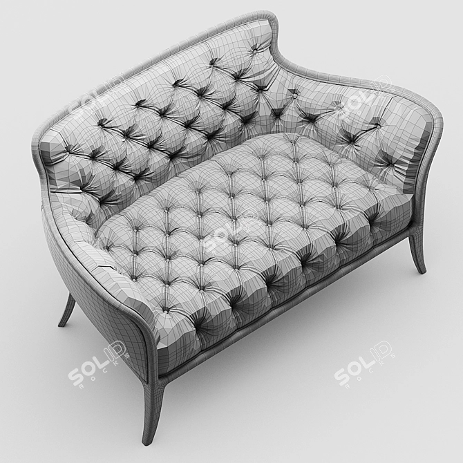 Mini Brera Medea HE202: Italian Art Deco Sofa 3D model image 3