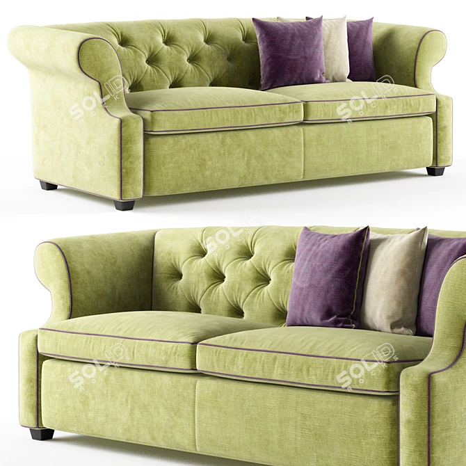 Modern Luxe: Domingo Salotti BENJAMIN Sofa 3D model image 1