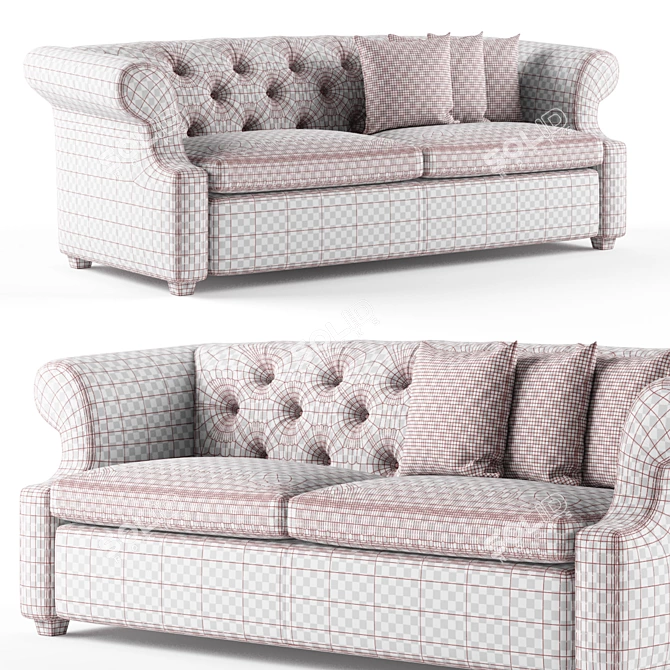 Modern Luxe: Domingo Salotti BENJAMIN Sofa 3D model image 3