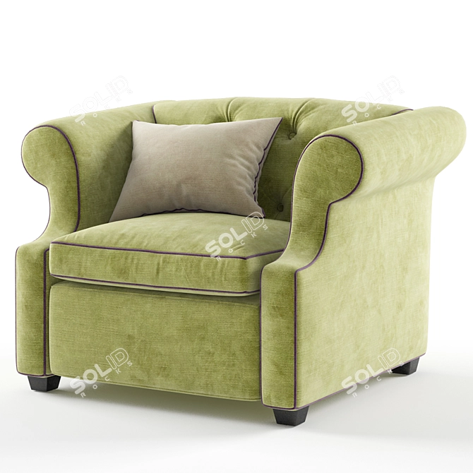 Elegant Benjamin Armchair: Perfect Comfort and Style 3D model image 1