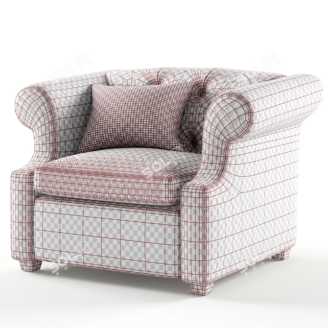 Elegant Benjamin Armchair: Perfect Comfort and Style 3D model image 3