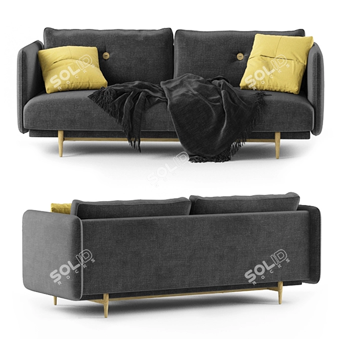 Won Hold Sofa: Sleek and Stylish 3-Seater 3D model image 1