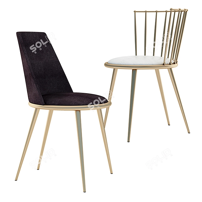 Sleek Aurora Chair: Modern Elegance for Every Space 3D model image 1