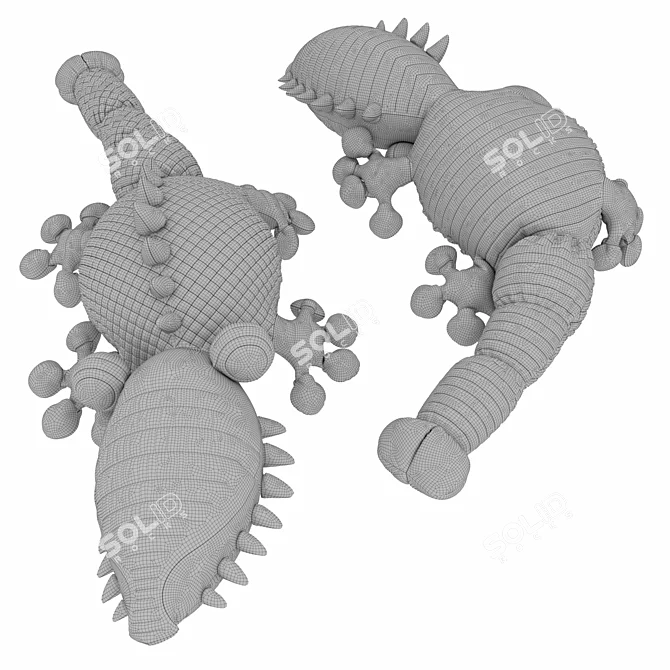 Playful Crocodile Toy 3D model image 2