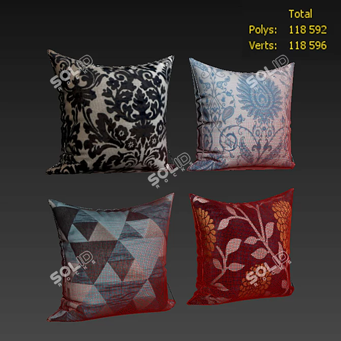 Plum Decorative Pillow Covers 3D model image 2