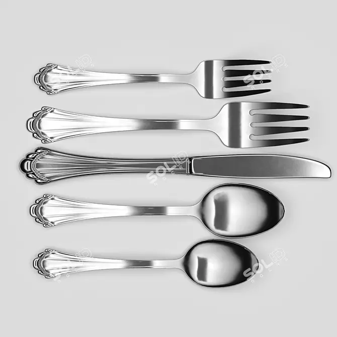 Elegant Oneida Tableware Set 3D model image 1