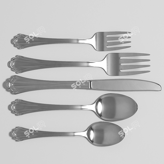 Elegant Oneida Tableware Set 3D model image 2