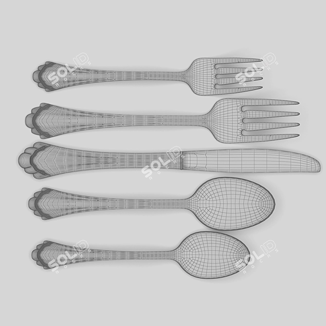 Elegant Oneida Tableware Set 3D model image 3