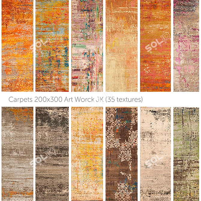  Artistic Carpets: JK Design 3D model image 2