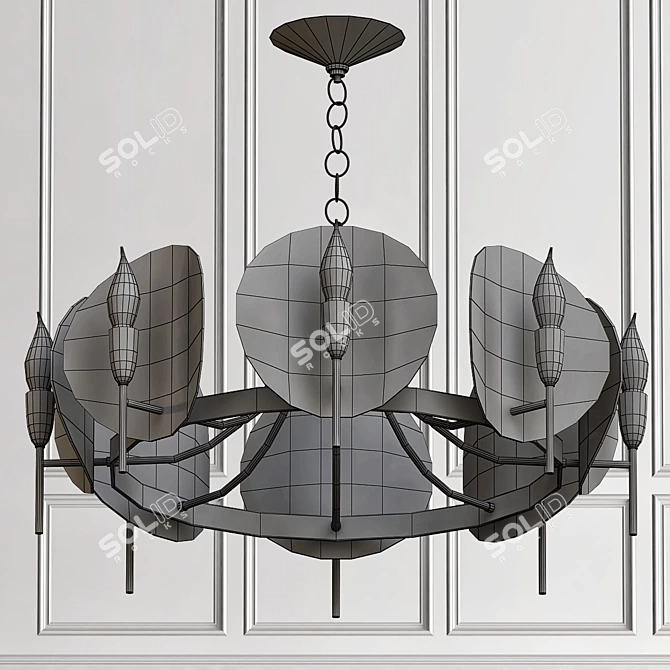 Smoked Lucite Disc Chandelier 3D model image 2
