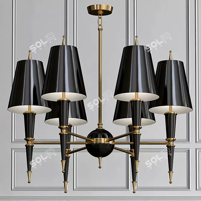 Elegant Versailles Shaded Chandelier 3D model image 1