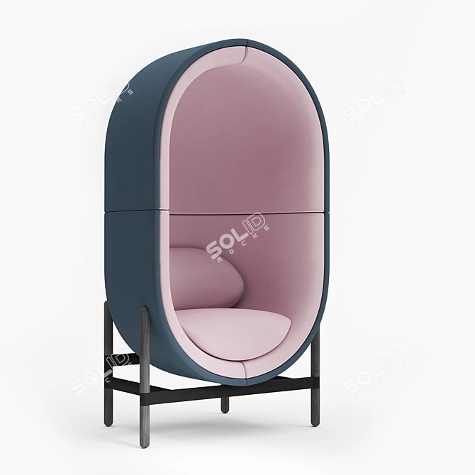 Cocoon-Style Solo Seater: Capsule Armchair 3D model image 1