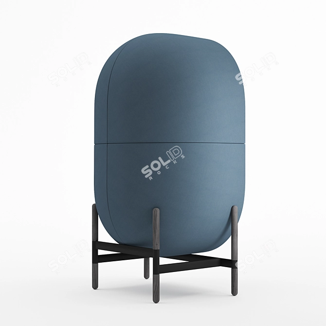 Cocoon-Style Solo Seater: Capsule Armchair 3D model image 2