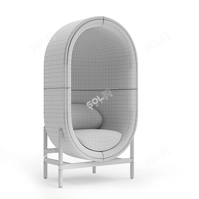 Cocoon-Style Solo Seater: Capsule Armchair 3D model image 3