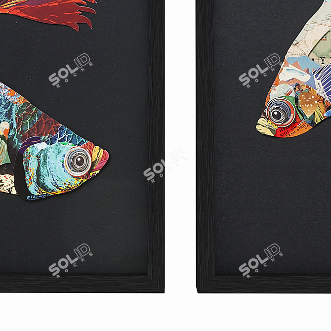 Colorful Betta Fish Art in Frame by Kare Design 3D model image 2