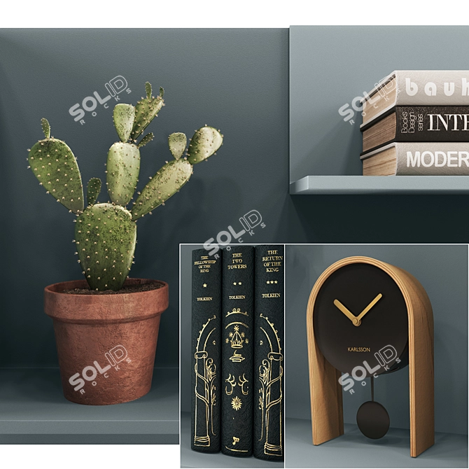 Modern Minimalist Bookshelf by MSDS Studio 3D model image 2