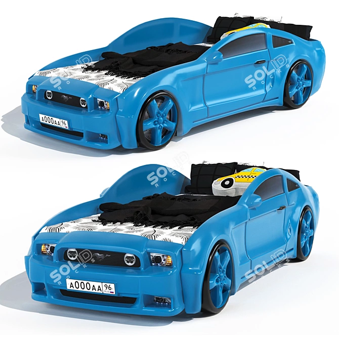 Title: Kids' Car Bed - Mustang 3D model image 2