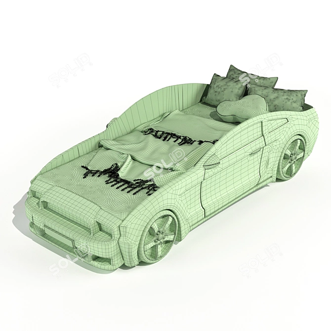 Title: Kids' Car Bed - Mustang 3D model image 3