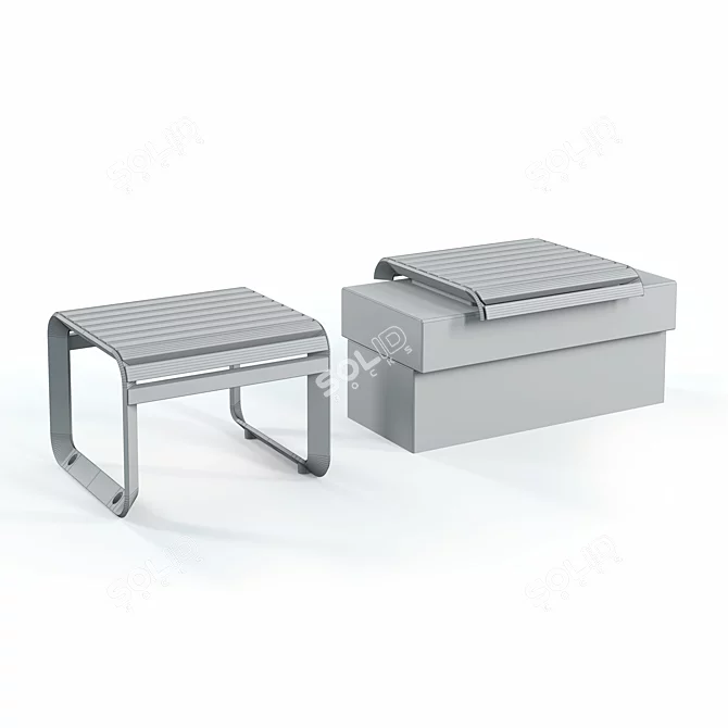 Modern Outdoor Bench Set: Mmcite Portiqoa, Port 3D model image 3