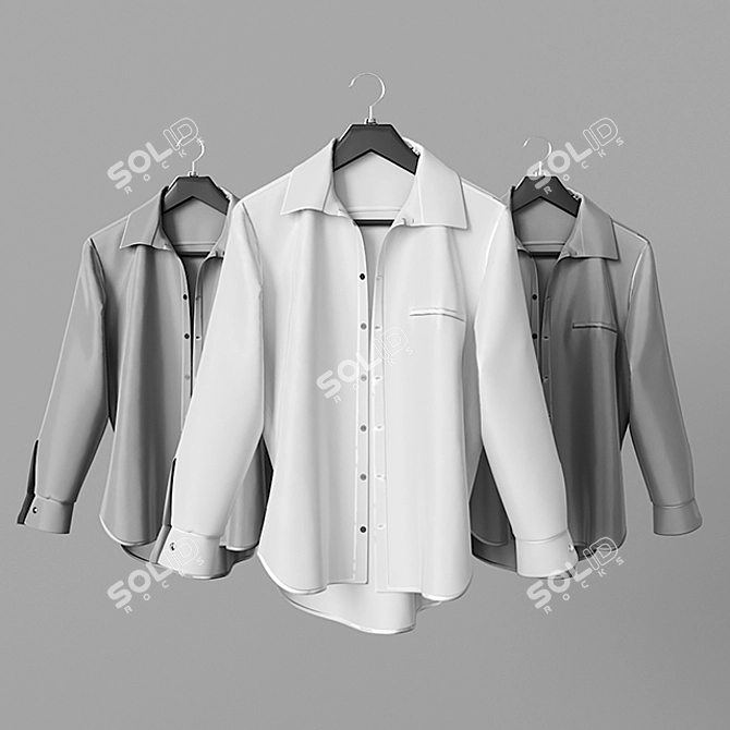 Stylish Male Shirt 3D model image 1
