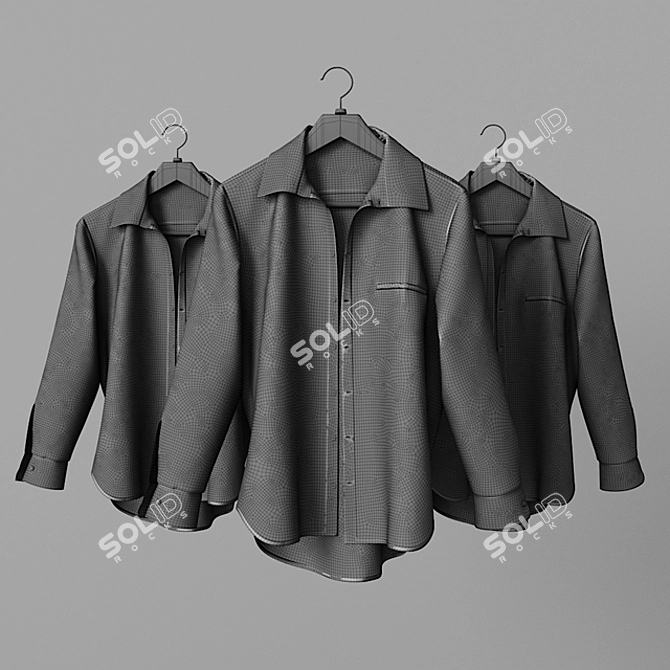 Stylish Male Shirt 3D model image 2