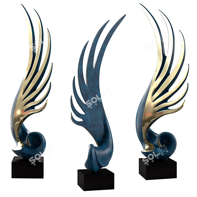 Bronze Ascent Modern Indoor Statue 3D model image 1