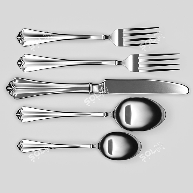 Elegant Oneida Tableware Set 3D model image 1