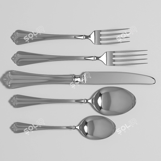 Elegant Oneida Tableware Set 3D model image 2