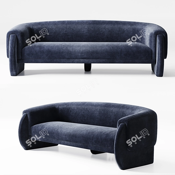 Stylish Luke 240 Sofa 3D model image 1