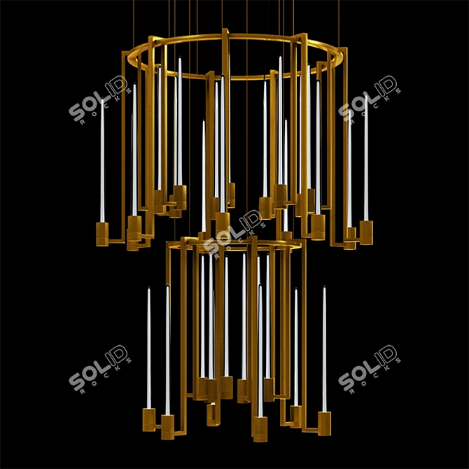 Title: Kalì Chandelier 2 Rings - Stylish Illumination 3D model image 1