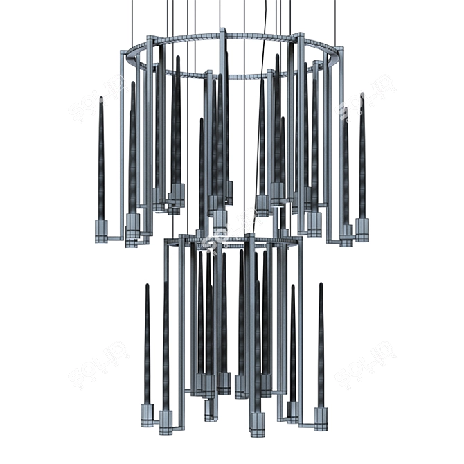 Title: Kalì Chandelier 2 Rings - Stylish Illumination 3D model image 3