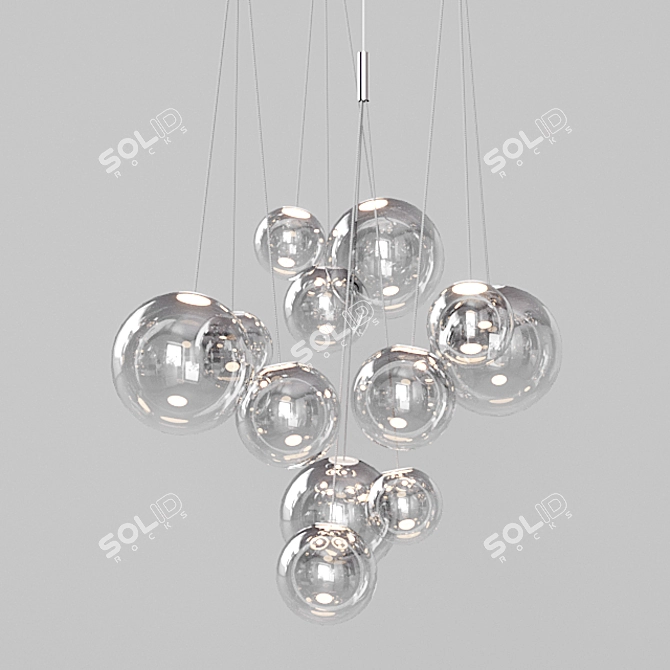 Clustered Brilliance Pendant 3D model image 2