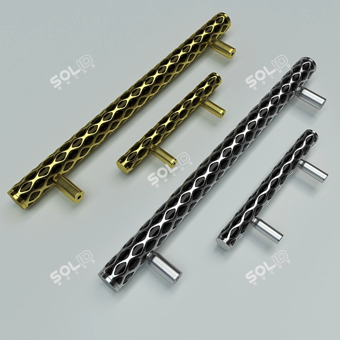 Coco T-bar Handle: Stylish Finishes, Various Sizes 3D model image 1