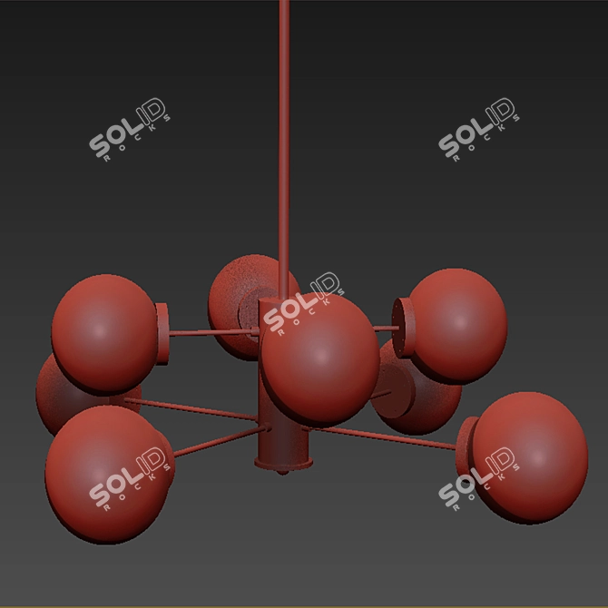 Modern 8-Light Sputnik Pendant 3D model image 2