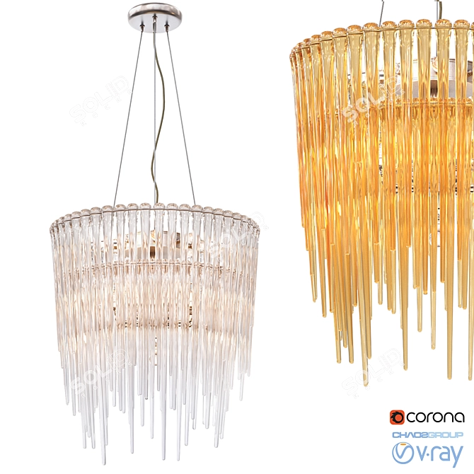 Elegant Icicle Suspension Light 3D model image 1