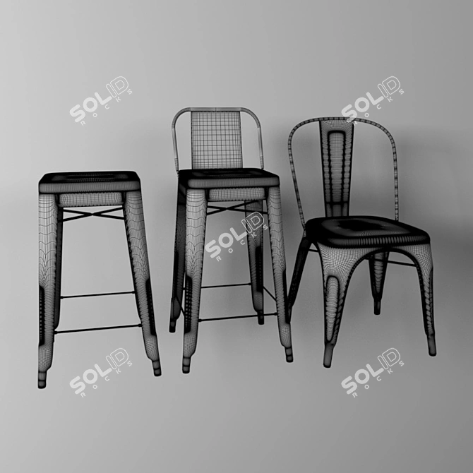 Marais Chair Set 3D model image 2