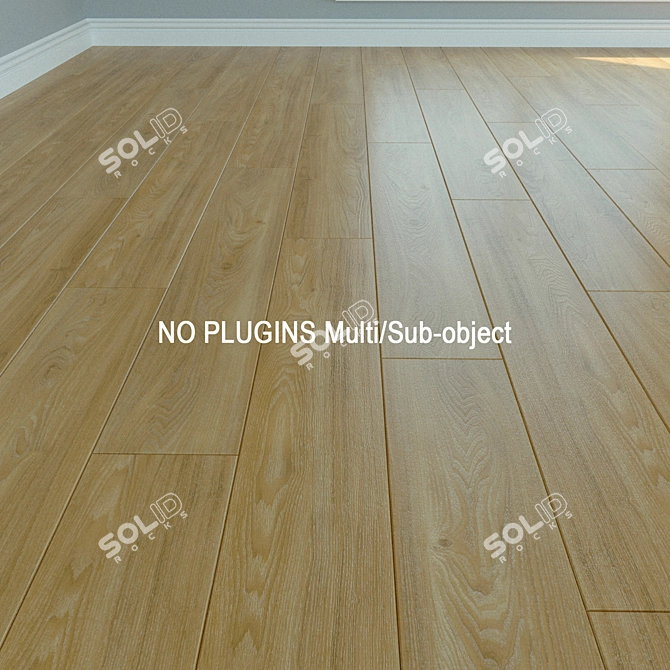Title: Natural Wood Laminate Flooring 3D model image 1