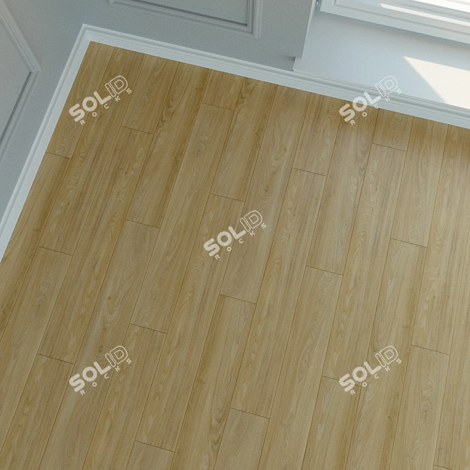 Title: Natural Wood Laminate Flooring 3D model image 3