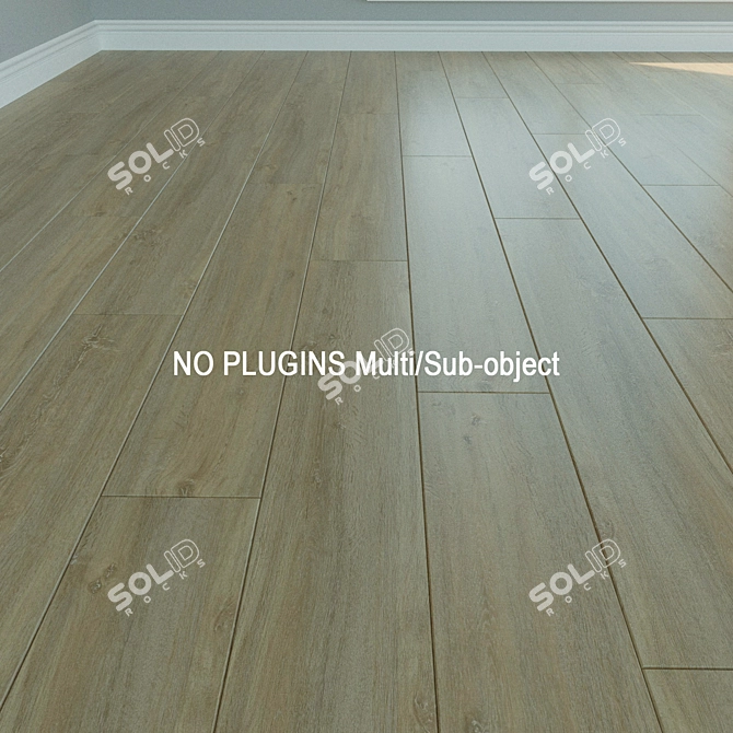 Natural Wood Laminate Flooring 3D model image 1