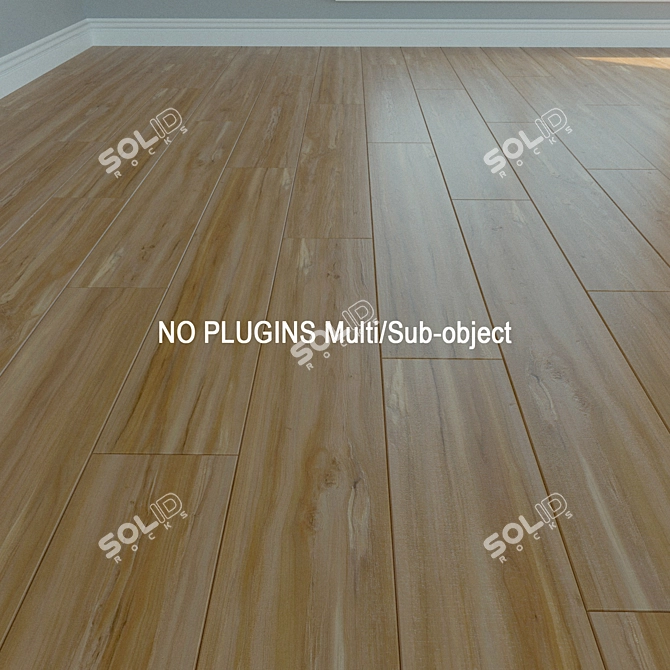 Natural Wood Laminate Flooring 3D model image 1