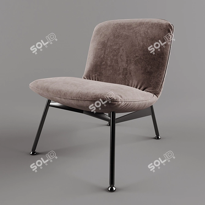 Elegant Chiado Armchair 3D model image 2