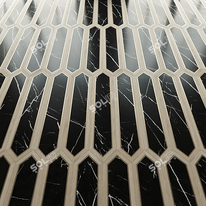 Modern Wood and Marble Parquet 3D model image 2