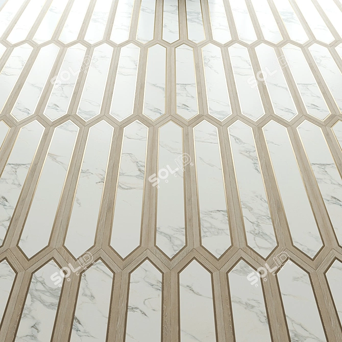 Modern Wood and Marble Parquet 3D model image 3