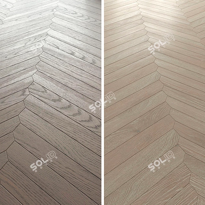 Golden Leaf Chevron Parquet 3D model image 1