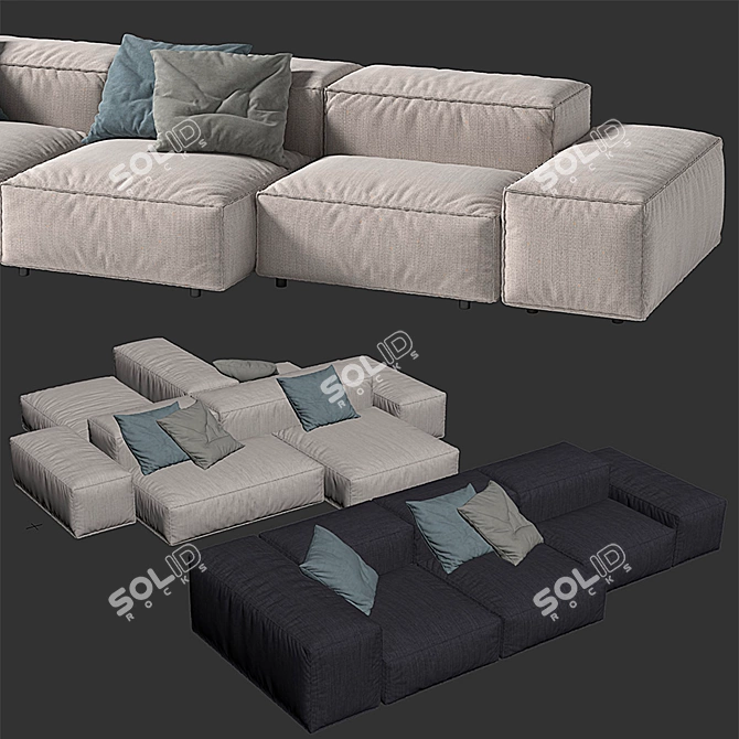 Luxury Living Divani Sofa Set 3D model image 3