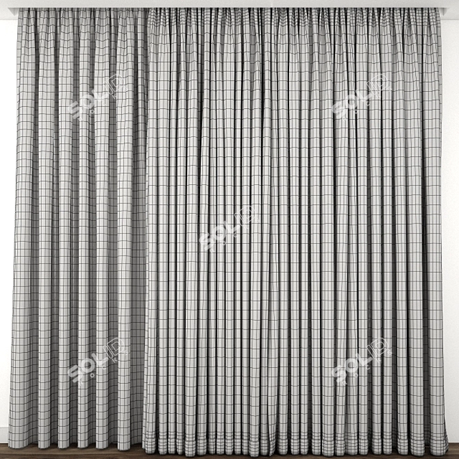 Elegant Drapery: Intricately Detailed Curtain 3D model image 3