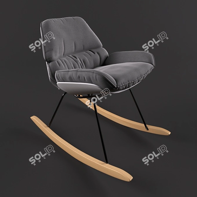 Modern Bay Rocking Chair 3D model image 1