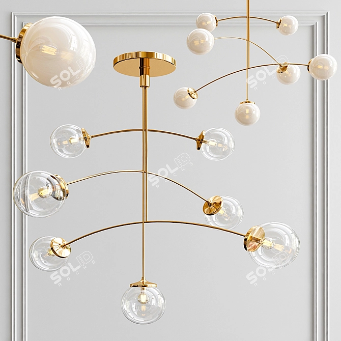 Elegant Mobile Chandelier: Prescott 3D model image 1
