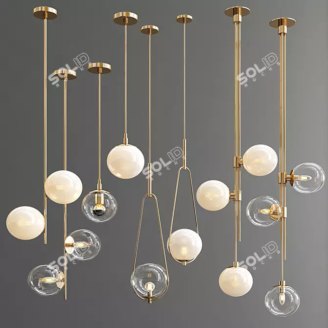 Quartet Hanging Lights - Exclusive Design 3D model image 1